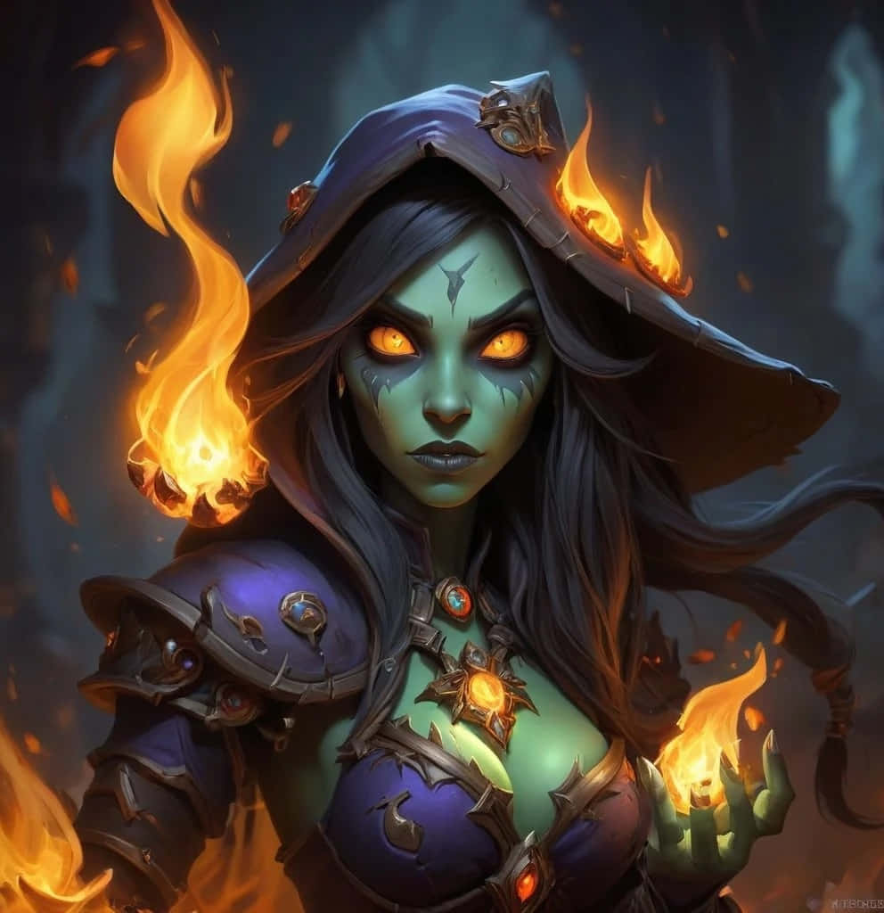 Fire Wielding Warcraft Mage Wallpaper