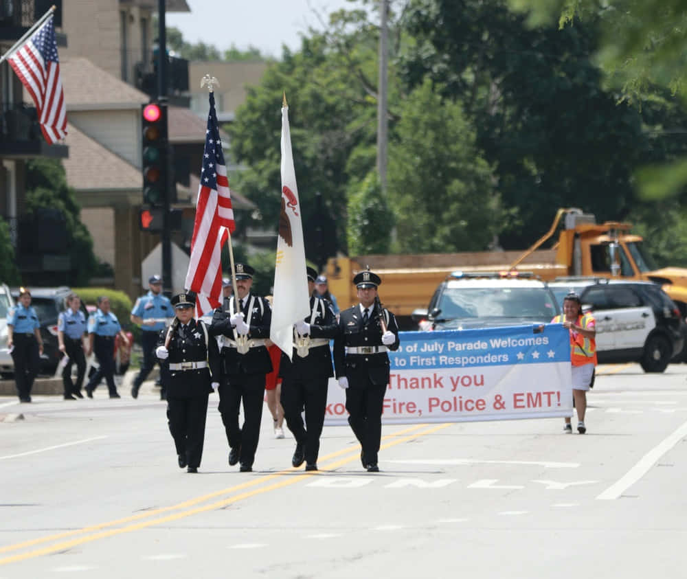 First Responders Parade Honor Wallpaper