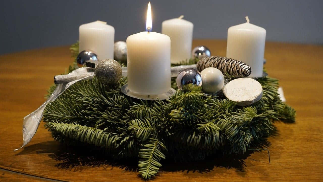 First Sundayof Advent Candle Arrangement Wallpaper