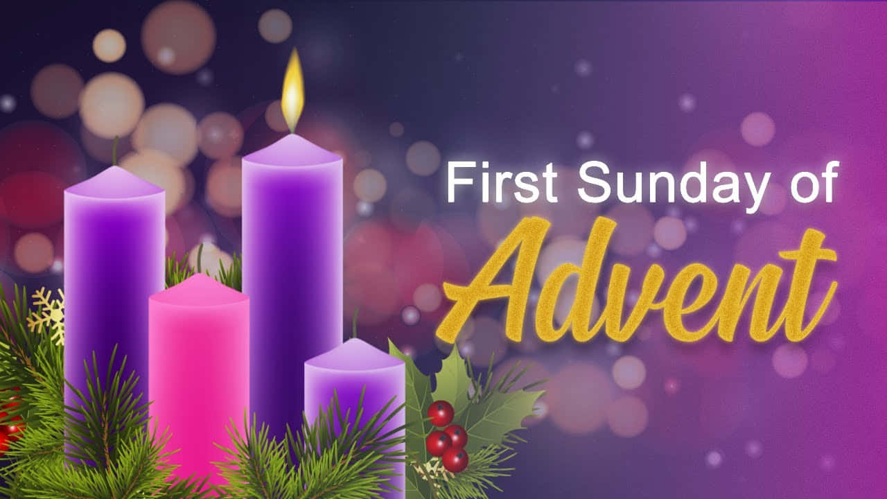 First Sundayof Advent Candle Lighting Wallpaper