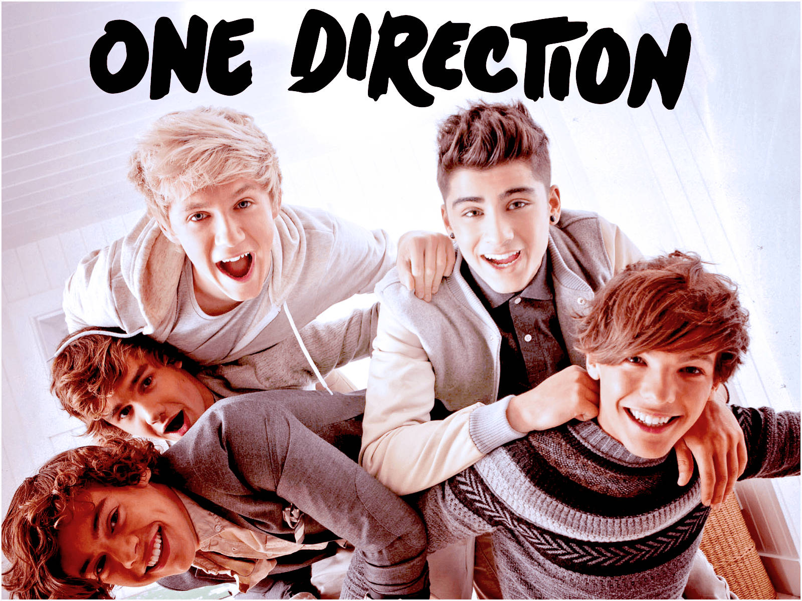 Five Musicians Of One Direction Celebrating Their Success Wallpaper