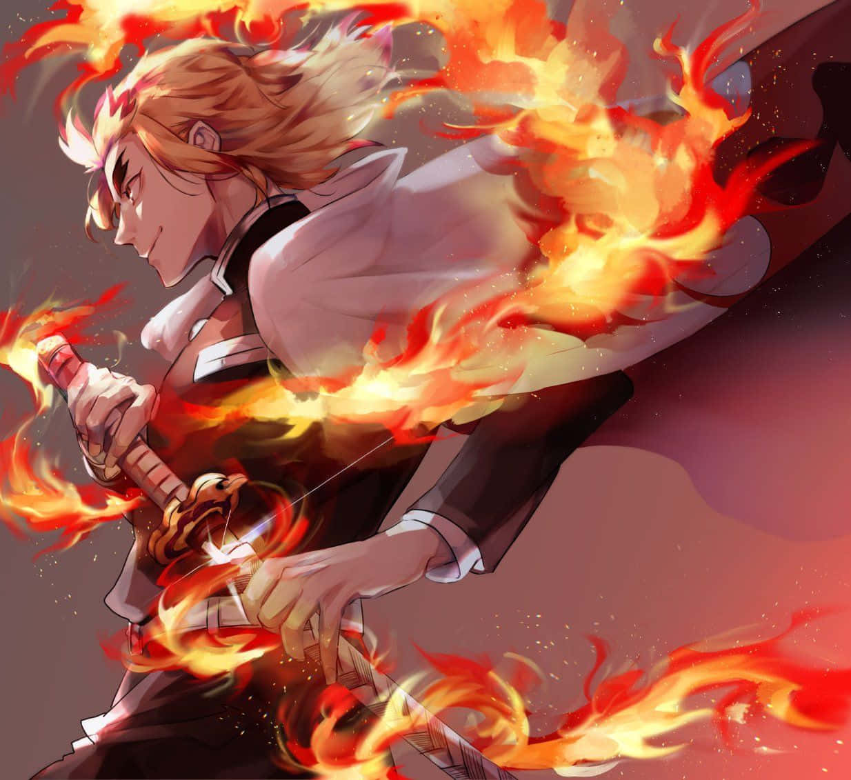 Flame Hashirain Action Wallpaper