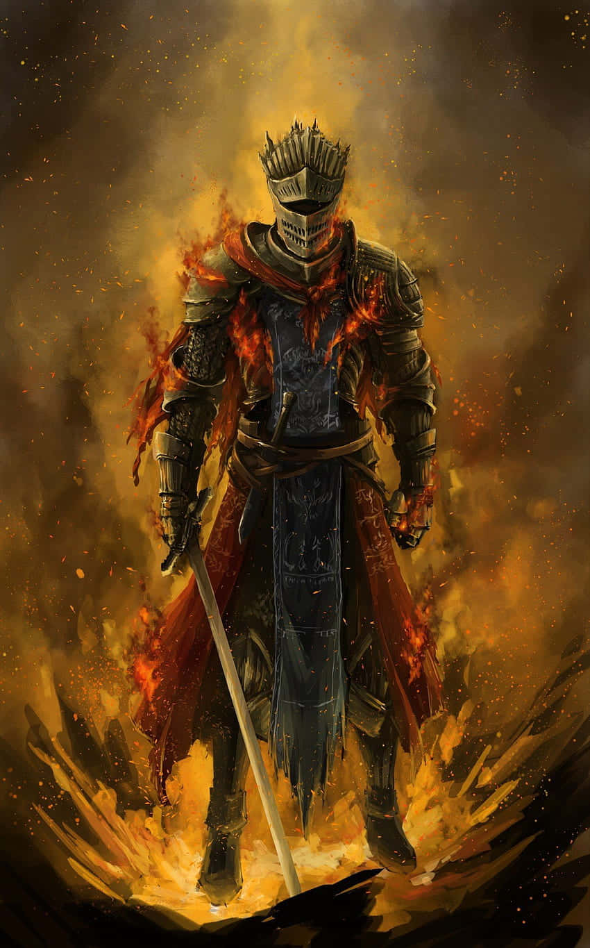 Flaming_ Knight_ Artwork Wallpaper