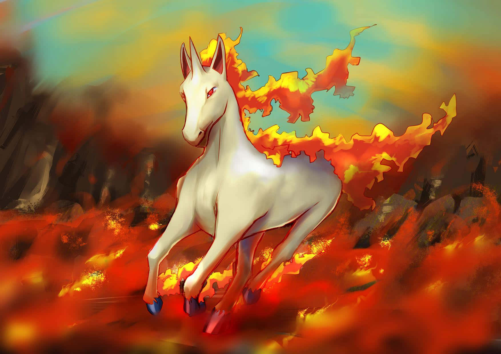 Flaming Rapidash Artwork Wallpaper