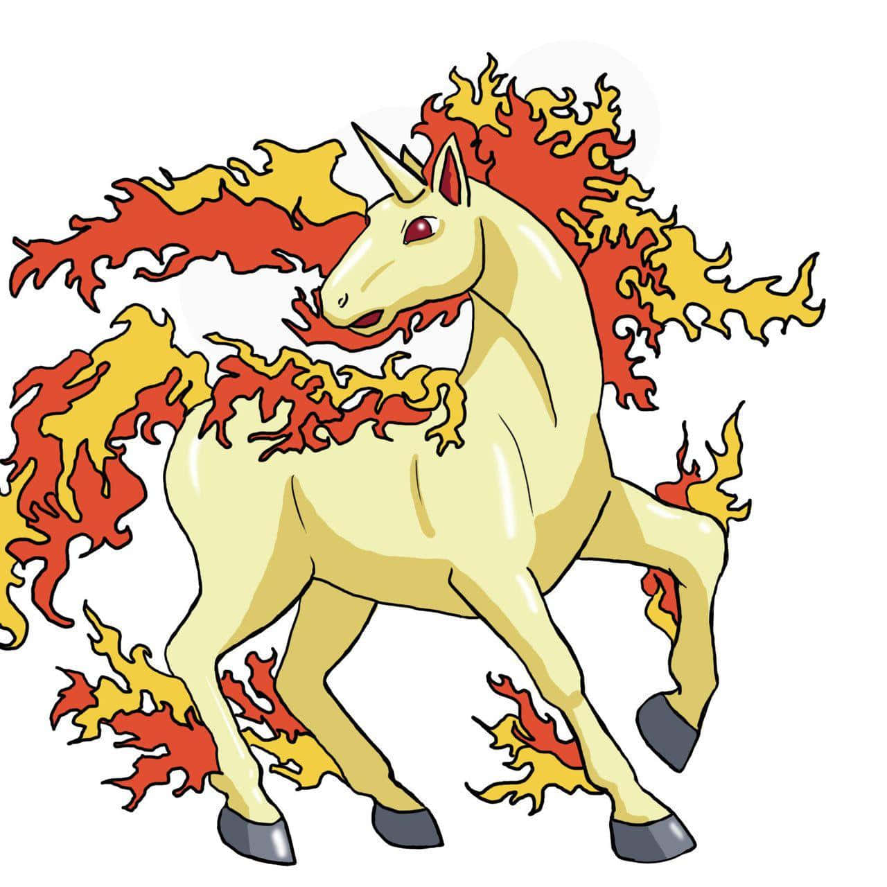 Flaming Rapidash Pokemon Art Wallpaper