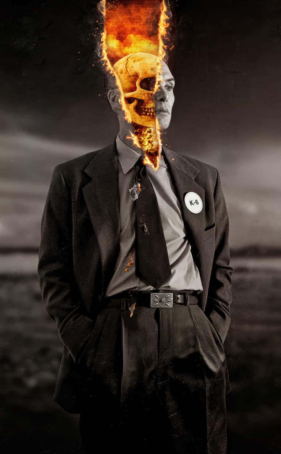 Flaming_ Skull_ Man_ Artwork Wallpaper