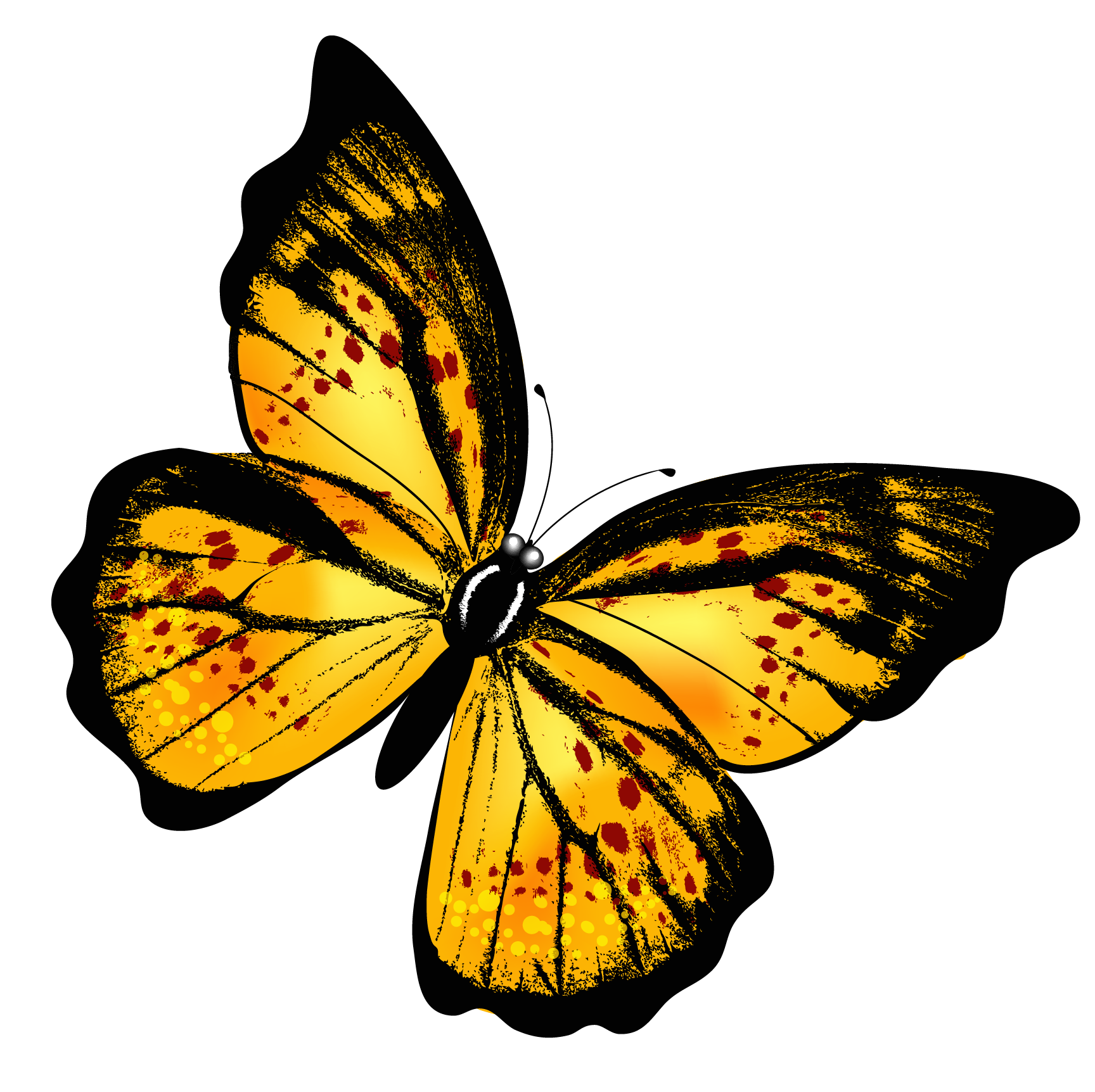 Flittering Butterfly In A Garden Of Yellow Flowers Wallpaper