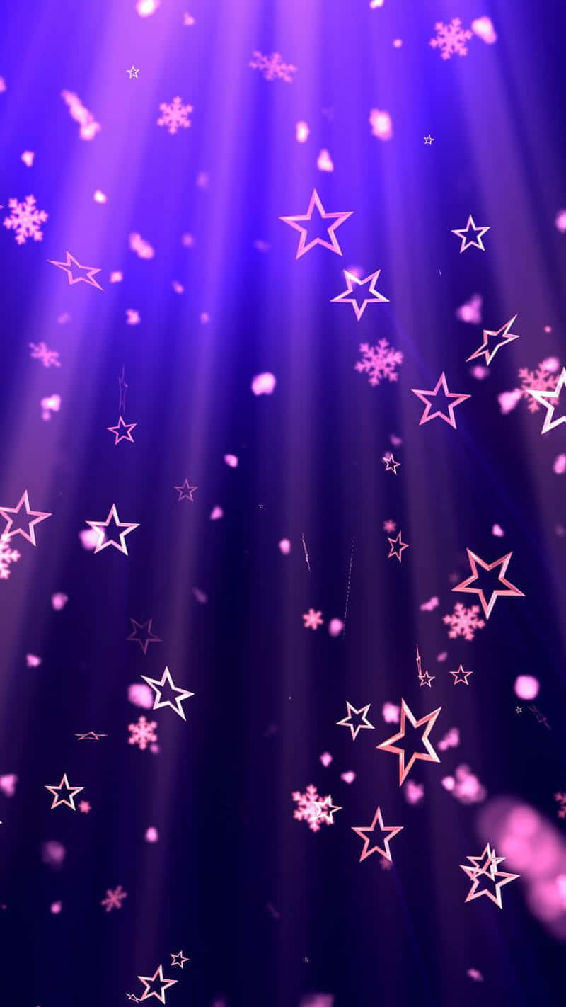 Floating Pink Cute Stars Digital Art Wallpaper