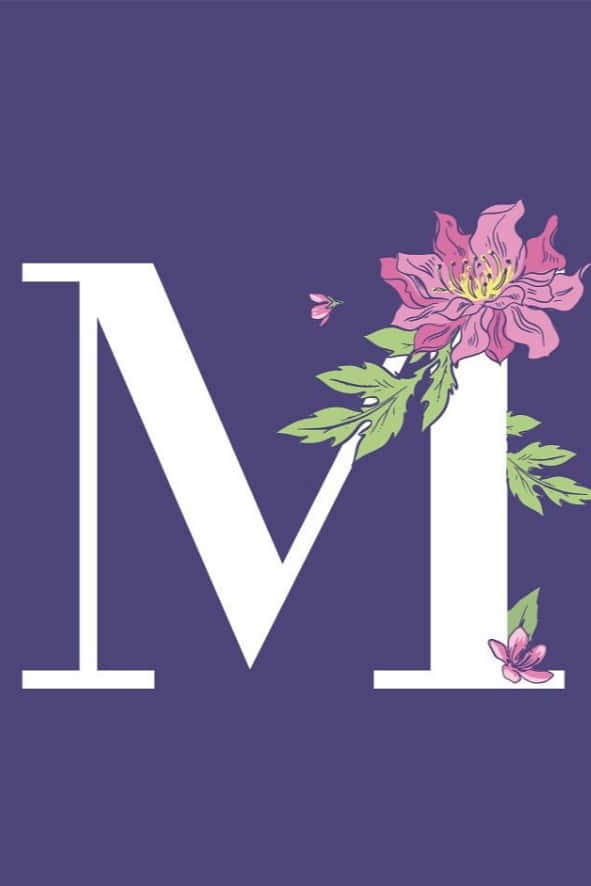 Floral Letter M Aesthetic Wallpaper