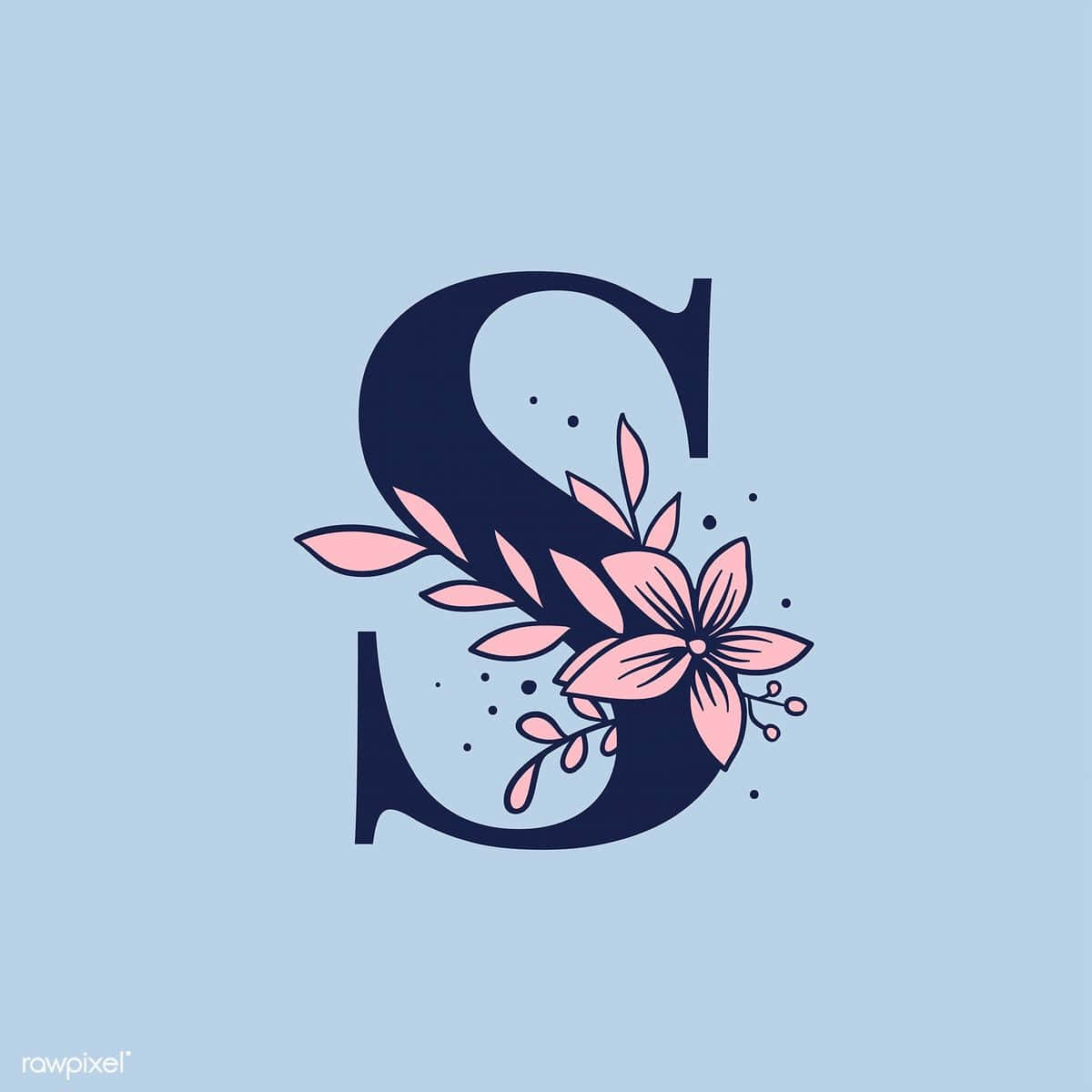 Floral_ Letter_ S_ Aesthetic Wallpaper