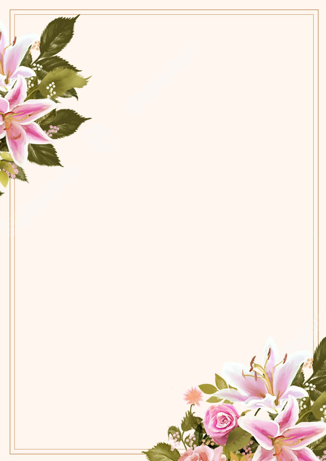 Floral Page Border Design Wallpaper