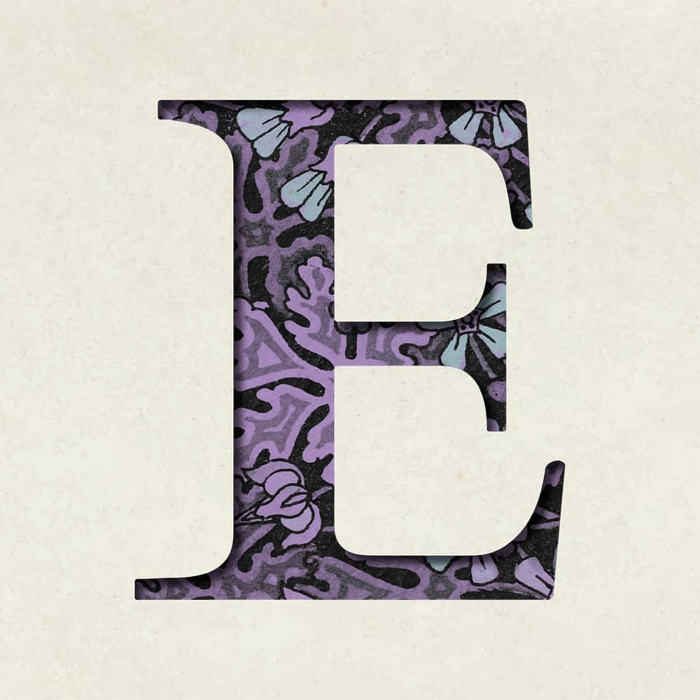 Floral Pattern Letter E Wallpaper