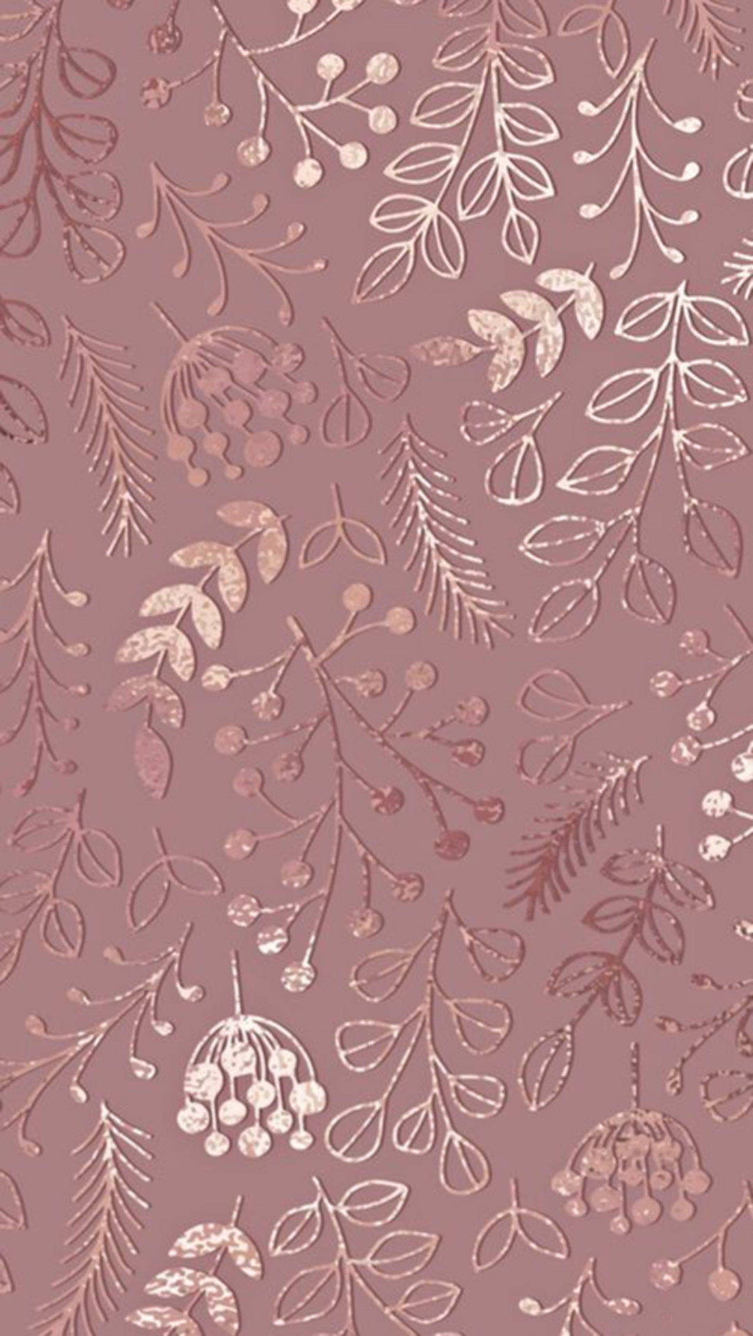 Floral Pattern Rose Gold Iphone Wallpaper