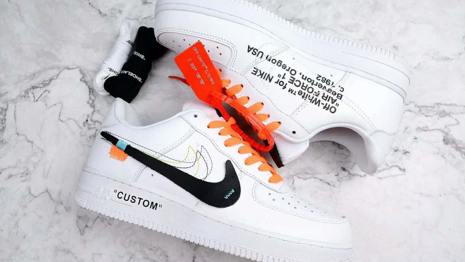 Fly High In Iconic Nike Air Force 1 (af1) Shoes Wallpaper