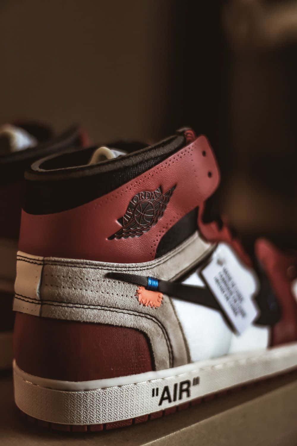 Fly High With The Edgy Off White Jordan 1 Wallpaper