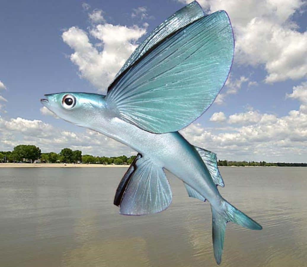 Flying Fish Over Water.jpg Wallpaper