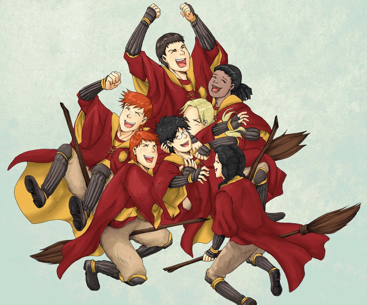 Flying In The Air With A Broomstick Feeling Of Joy! Wallpaper