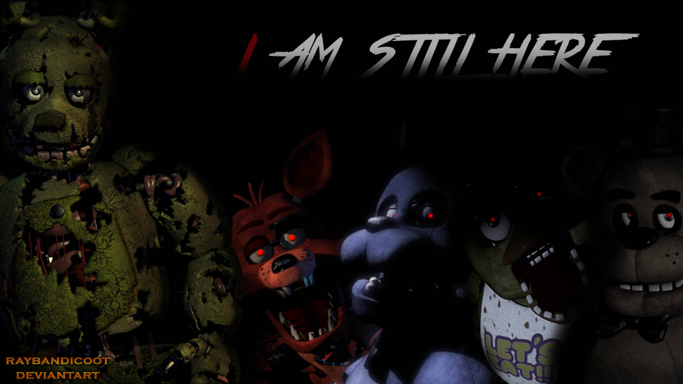 Fnaf Animatronics With Springtrap Wallpaper