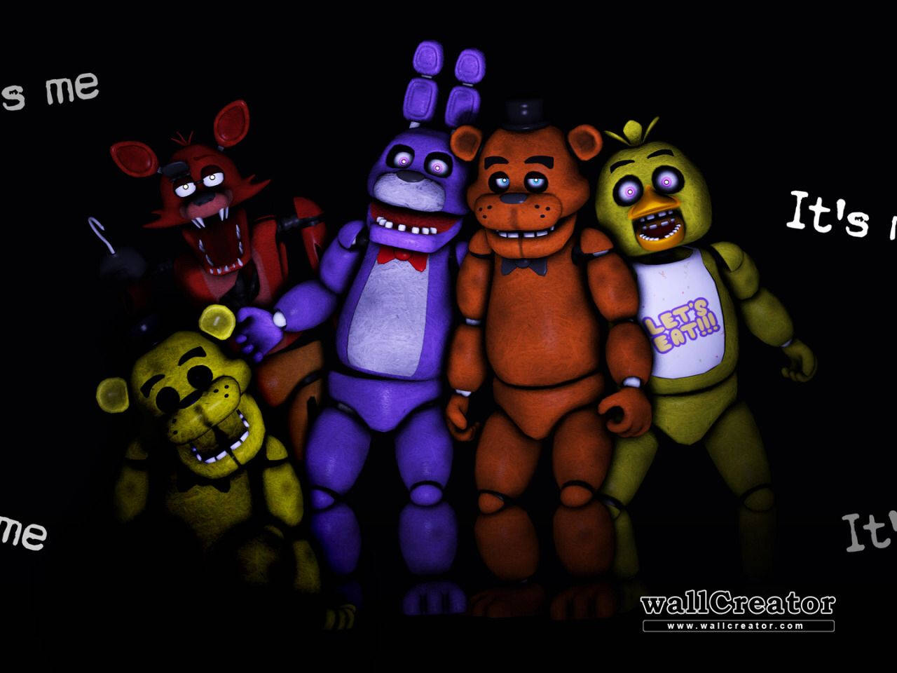 Fnaf Freddy And Classic Animatronics Wallpaper