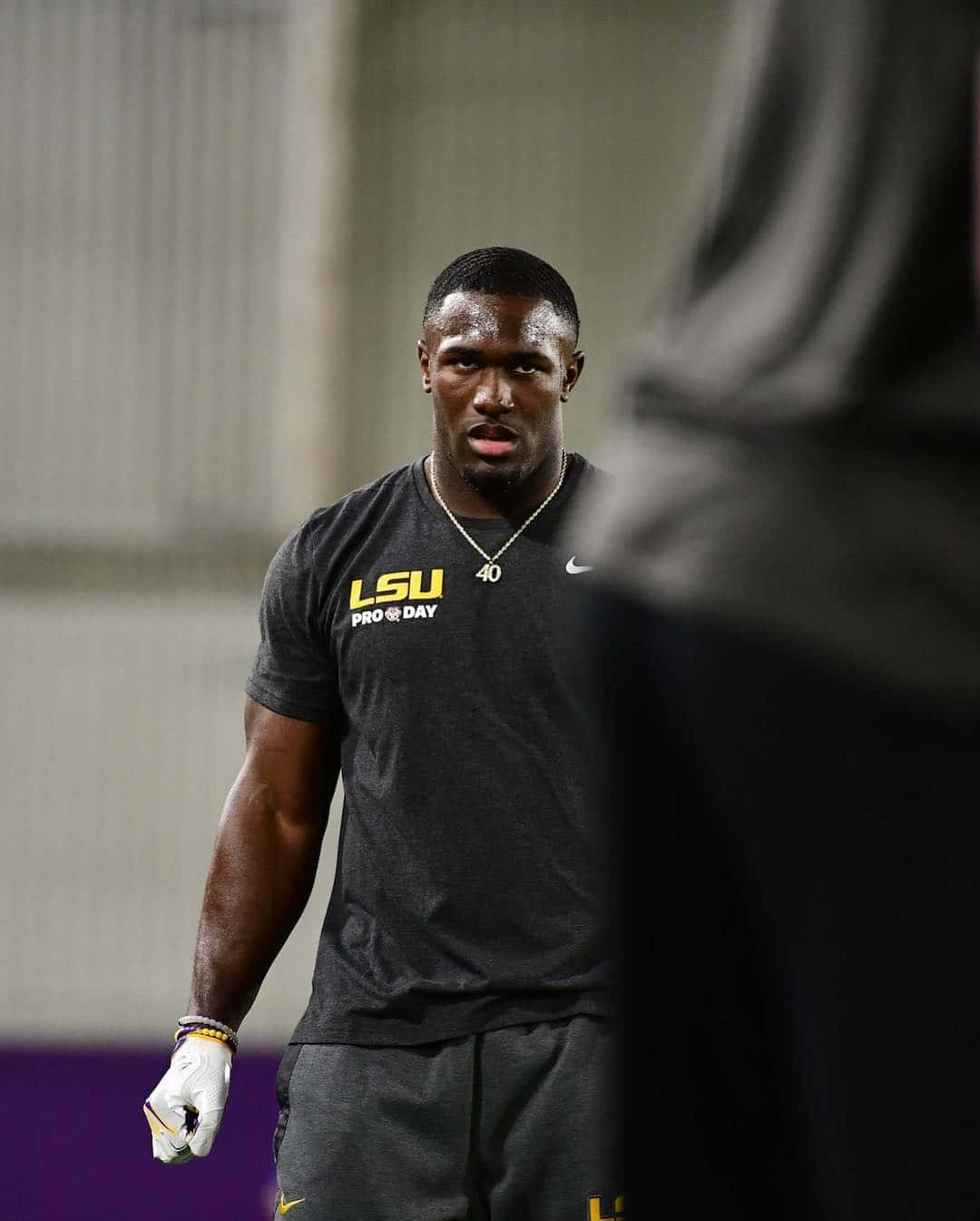 Focused Athlete L S U Pro Day Wallpaper