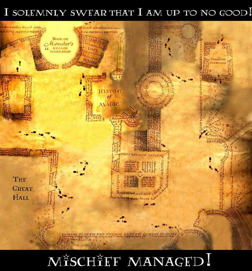 Follow The Marauder's Map For All The Hogwarts Fun Wallpaper