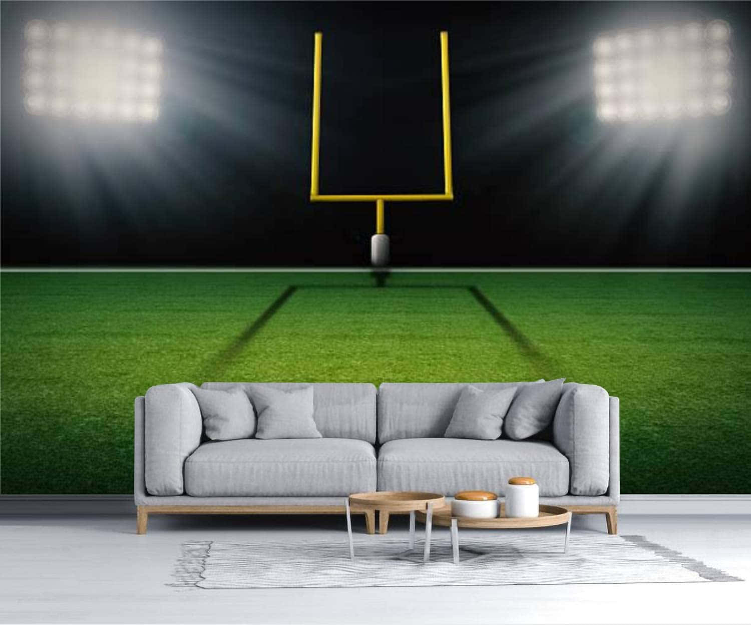 Football Field Living Room Concept Wallpaper