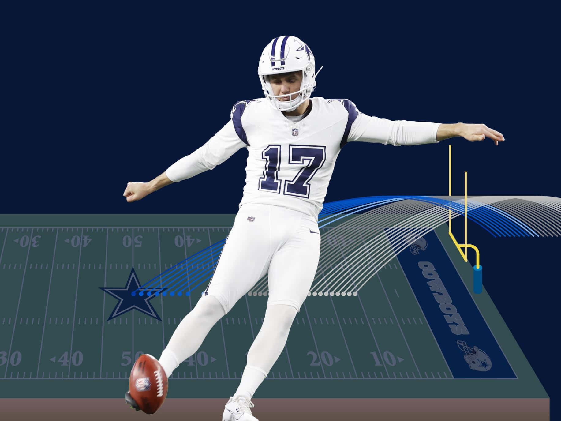 Football Player Kicking Field Goal Wallpaper