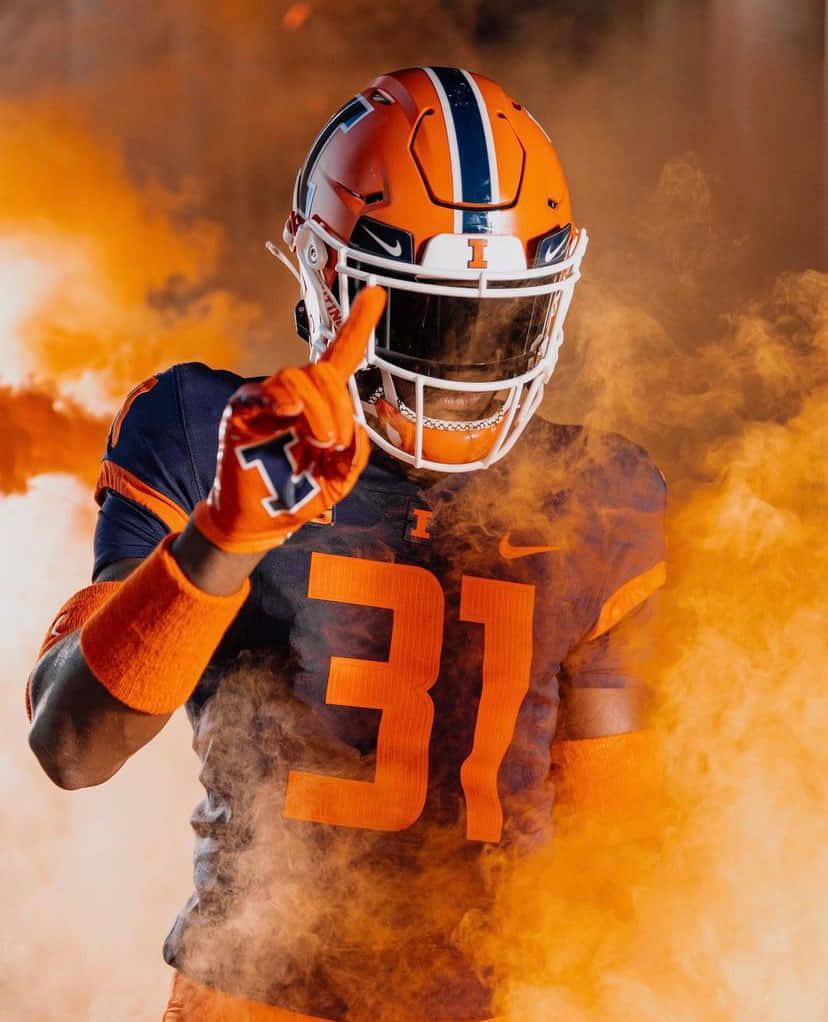 Football Player Number31 Orange Smoke Wallpaper