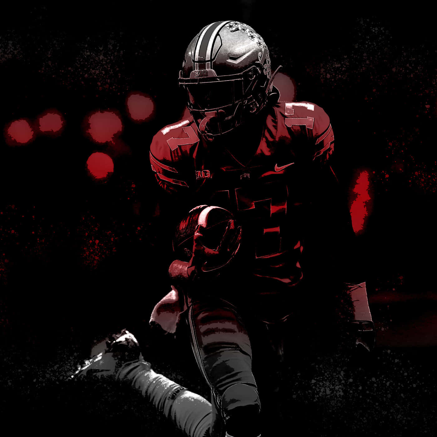 Football Player Red Black Artistic Portrait Wallpaper