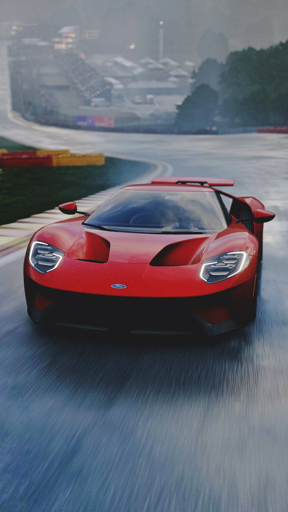 Ford Iphone Red Race Car Wallpaper