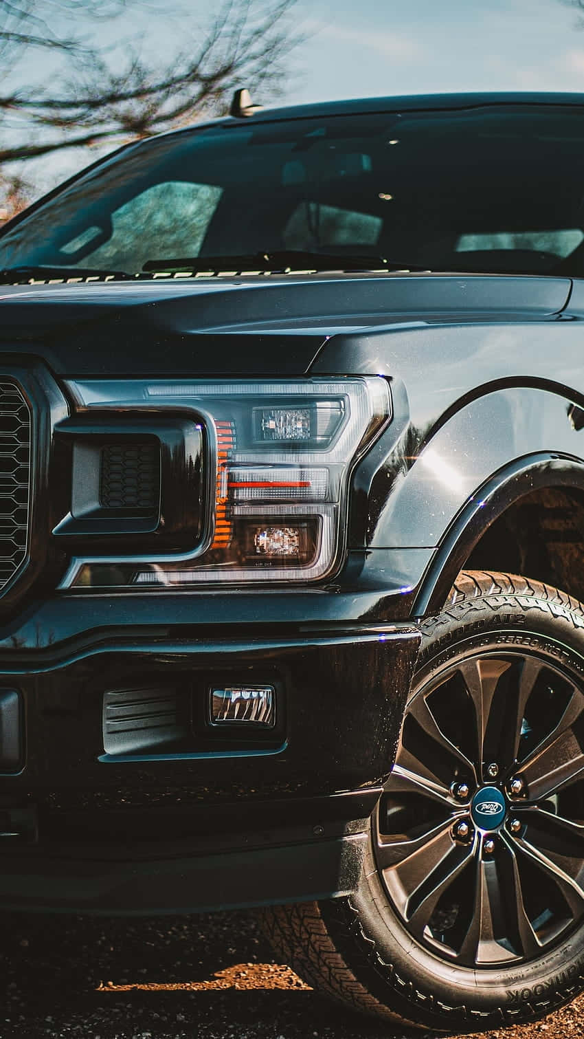 Ford Truck Front View Closeup Wallpaper