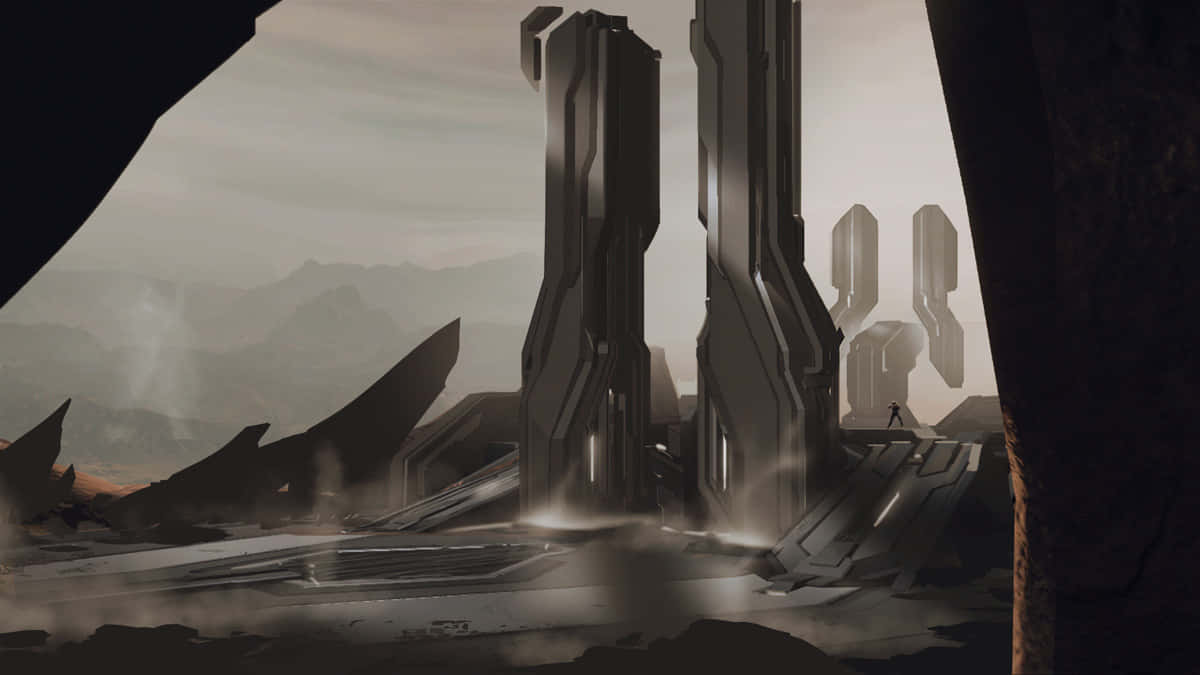 Forerunner Structure In The World Of Halo Wallpaper