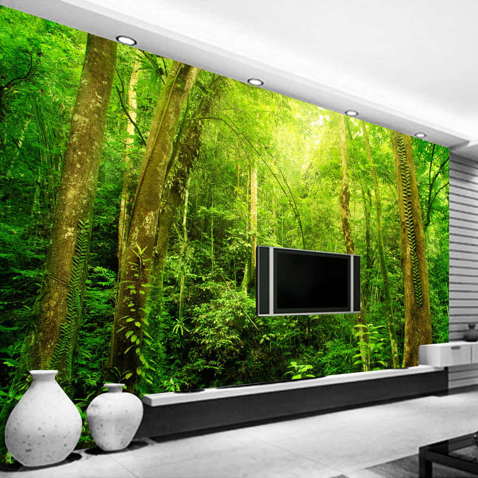 Forest Wallpaper Mural Modern Room Decor Wallpaper