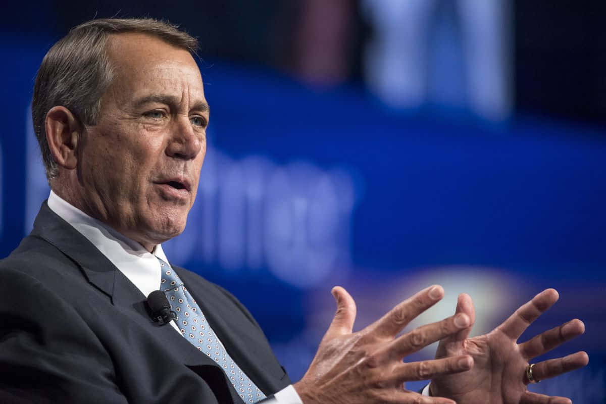 Former House Speaker John Boehner Communicating With Hand Gestures Wallpaper