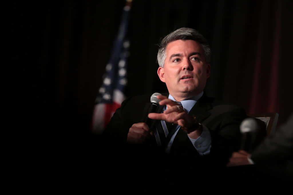 Former Senator Cory Gardner Delivering A Speech Wallpaper