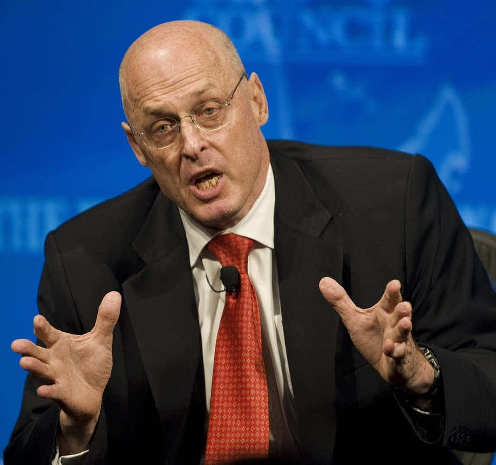 Former Us Treasury Secretary Henry Paulson, Thoughtfully Leaning Forward Wallpaper