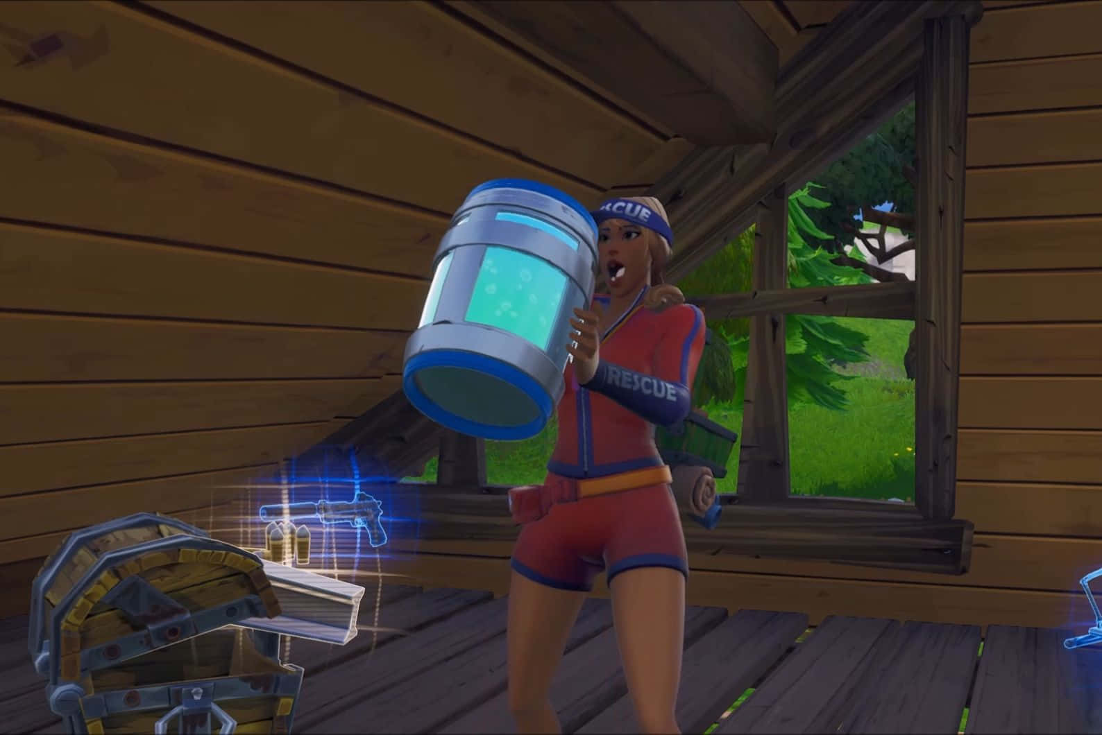 Fortnite Character Drinking Chug Jug Wallpaper