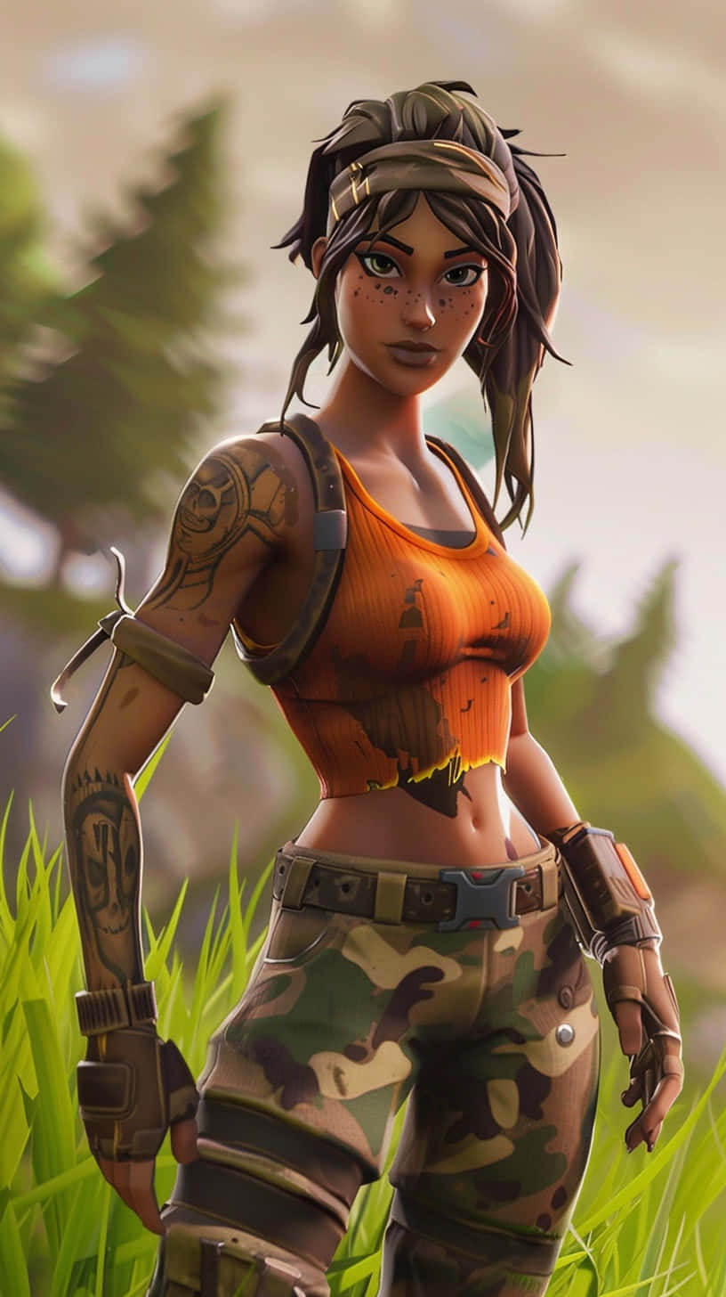 Fortnite Female Character Outdoor Portrait Wallpaper