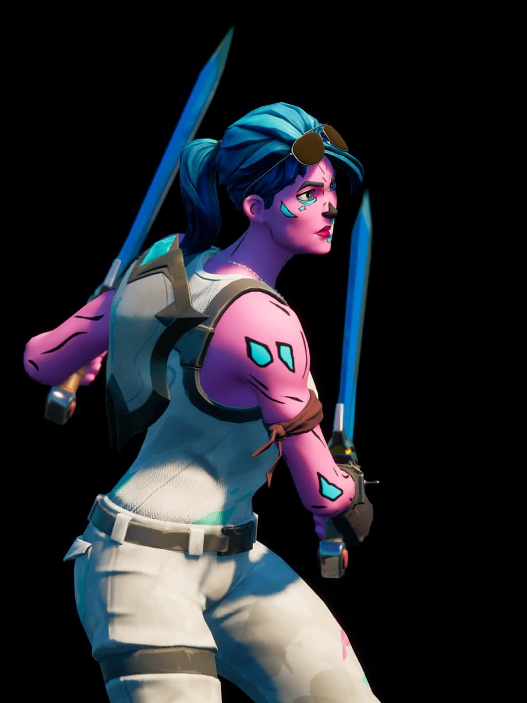 Fortnite Pink Ghoul Trooper With Dual Katanas Wallpaper