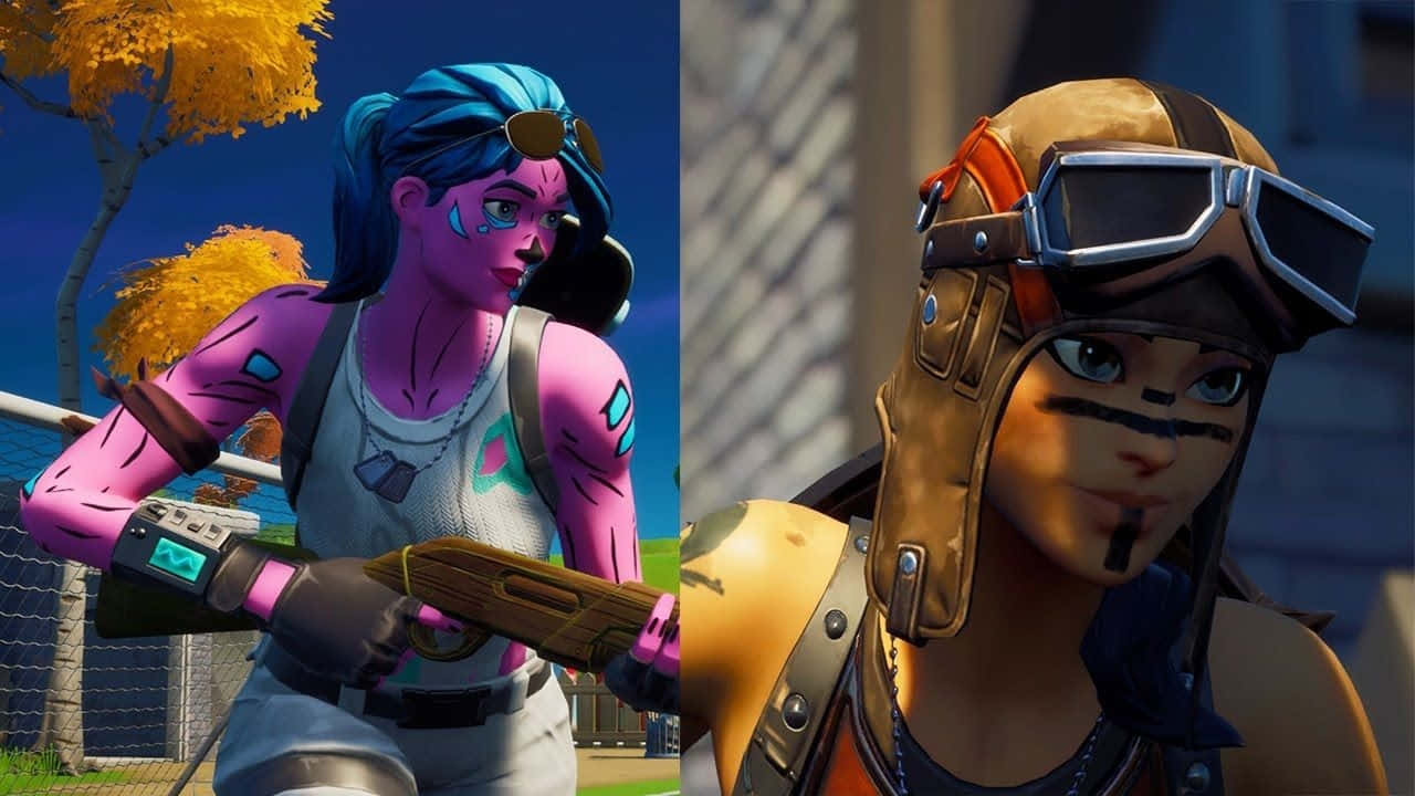 Fortnite Pink Ghoul Trooperand Renegade Raider Skins Wallpaper