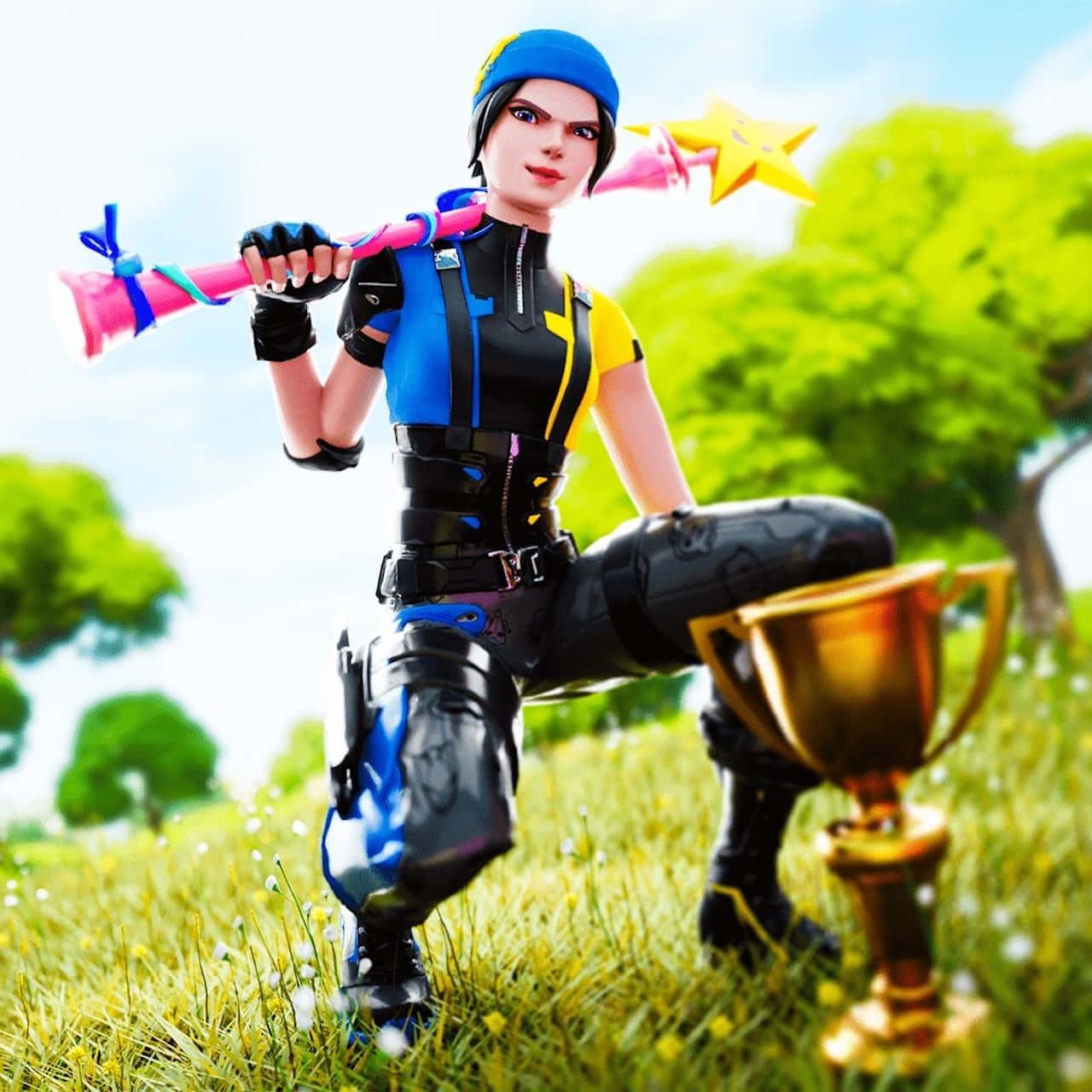 Fortnite Victory Royale Trophy Pose Wallpaper