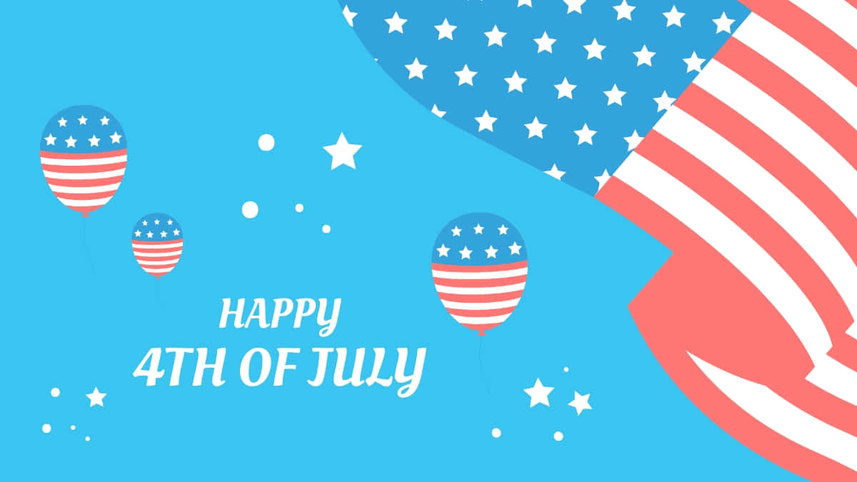 Fourthof July Celebration Balloonsand Flag Wallpaper