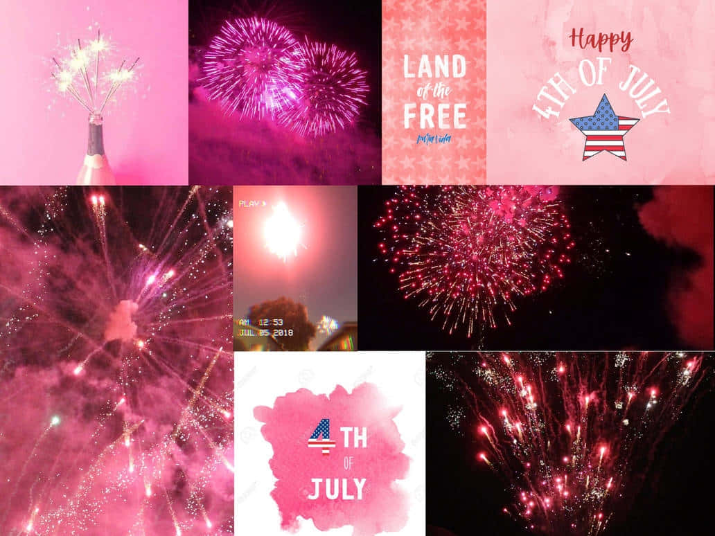 Fourthof July Fireworks Collage Wallpaper