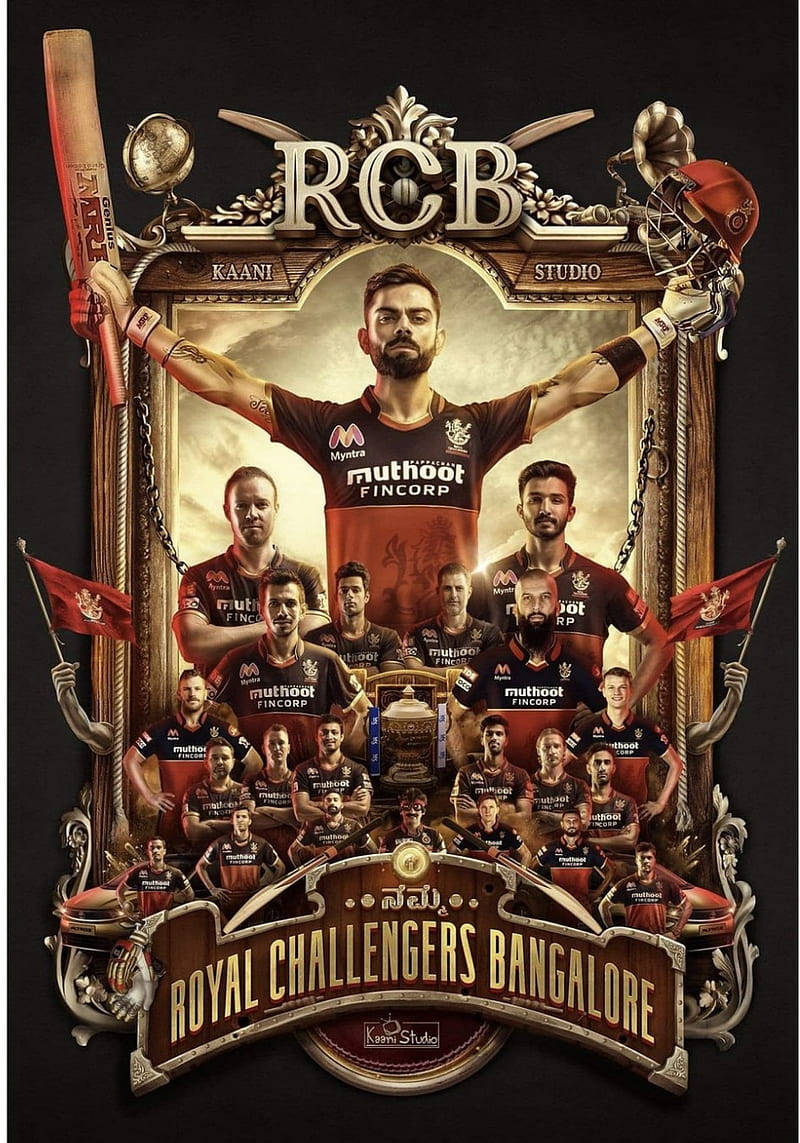 Framed Theme Rcb Team Wallpaper