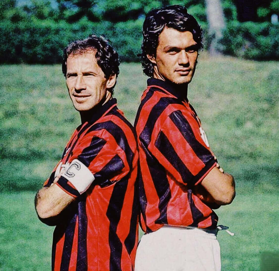 Franco Baresi And Teammate Paolo Maldini Wallpaper