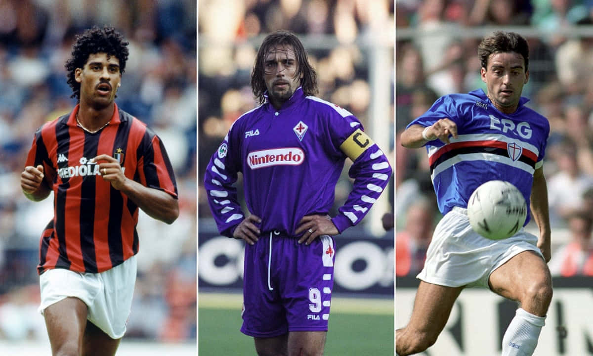 Frank Rijkaard Gabriel Batistuta And Gianluca Vialli Wallpaper