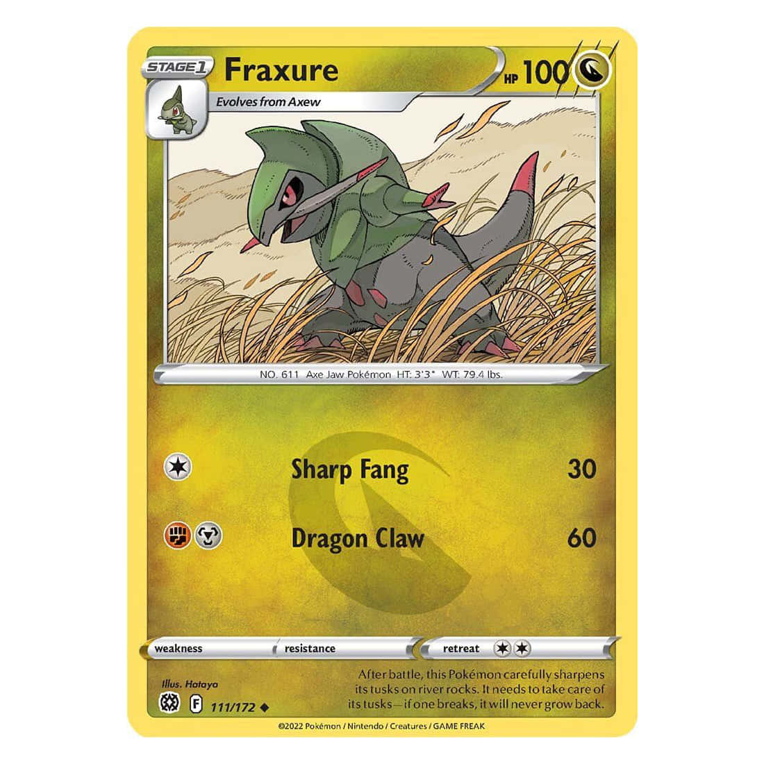 Fraxure Golden Pokemon Card Wallpaper