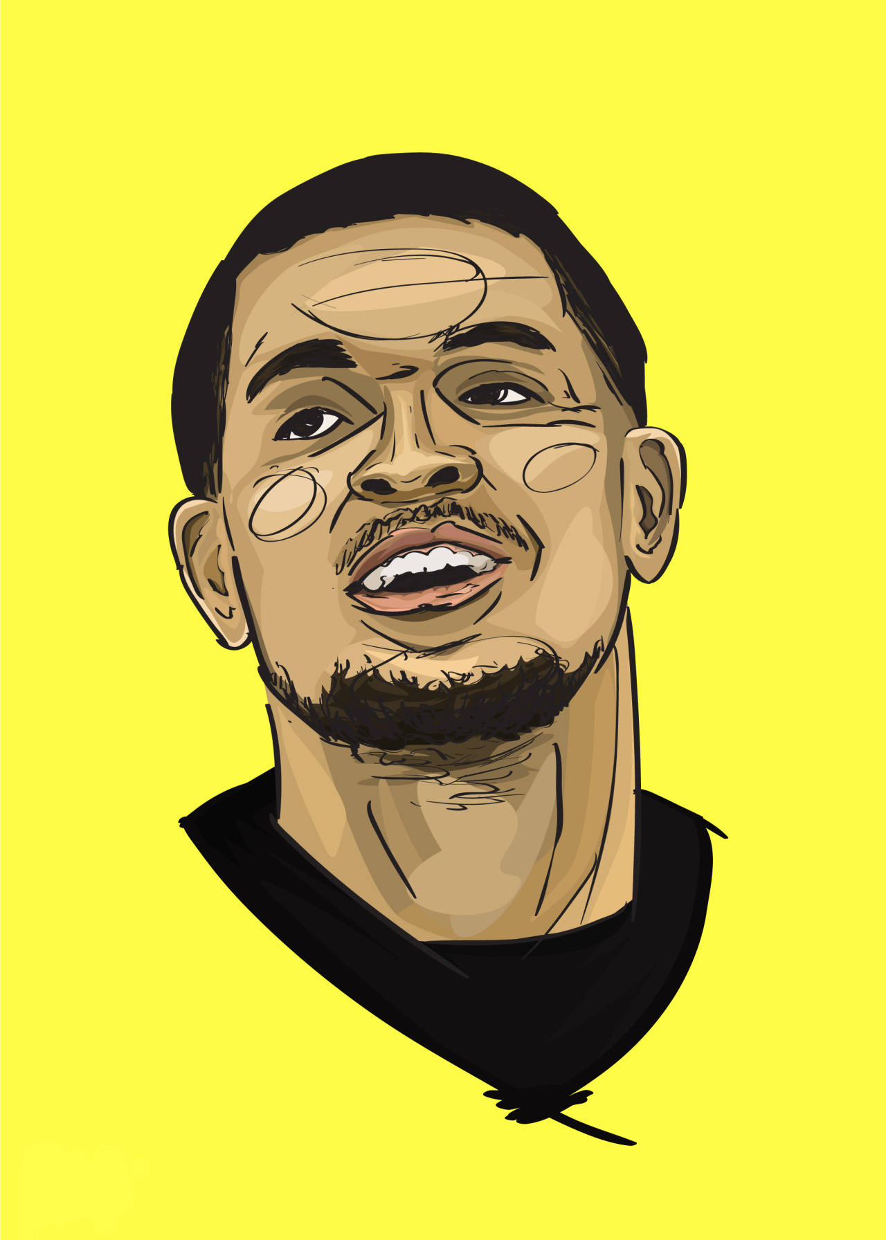 Fred Vanvleet Yellow Sketch Art Wallpaper