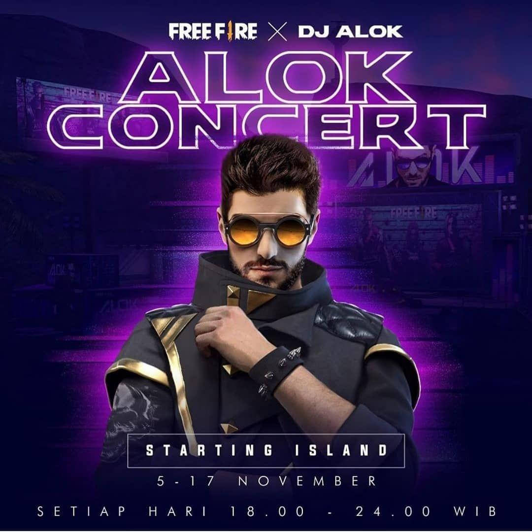 Free Fire Dj Alok Concert Purple Aesthetic Wallpaper