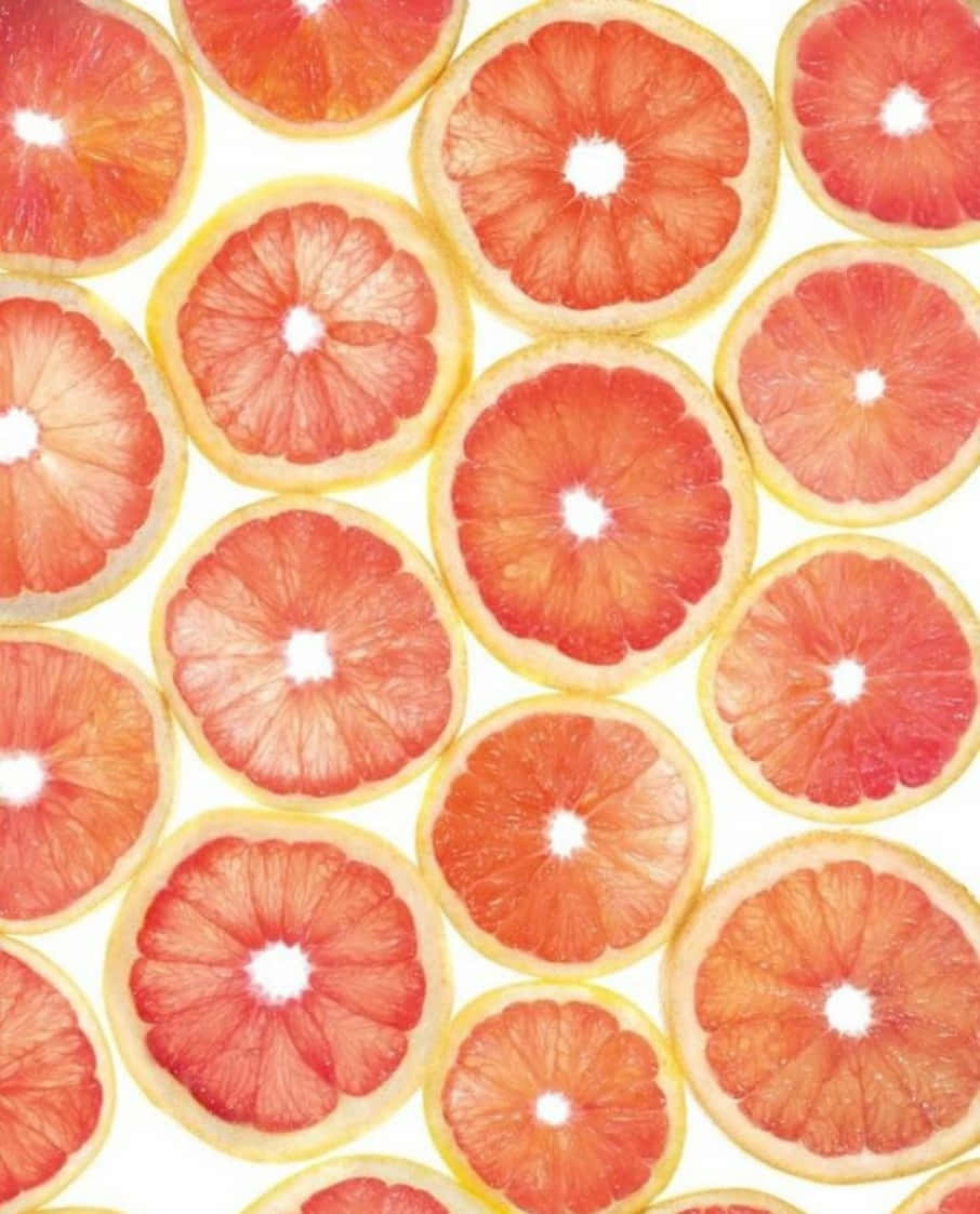 Fresh And Juicy Pink Grapefruit Wallpaper